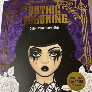 Gothic Coloring Book with Purple and Gold Cover